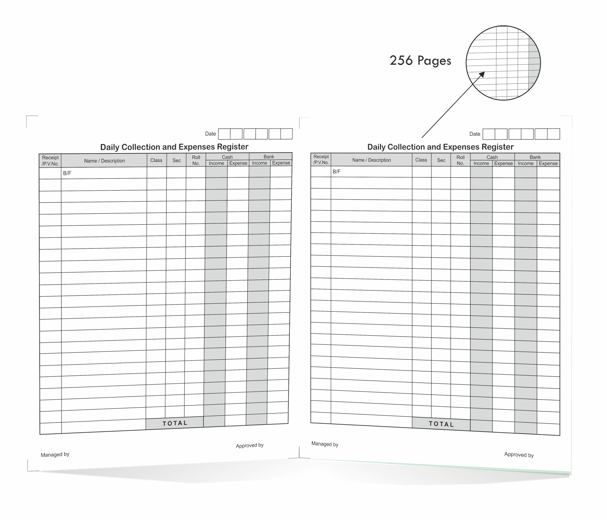 Daily Collection Expense Register - View 2